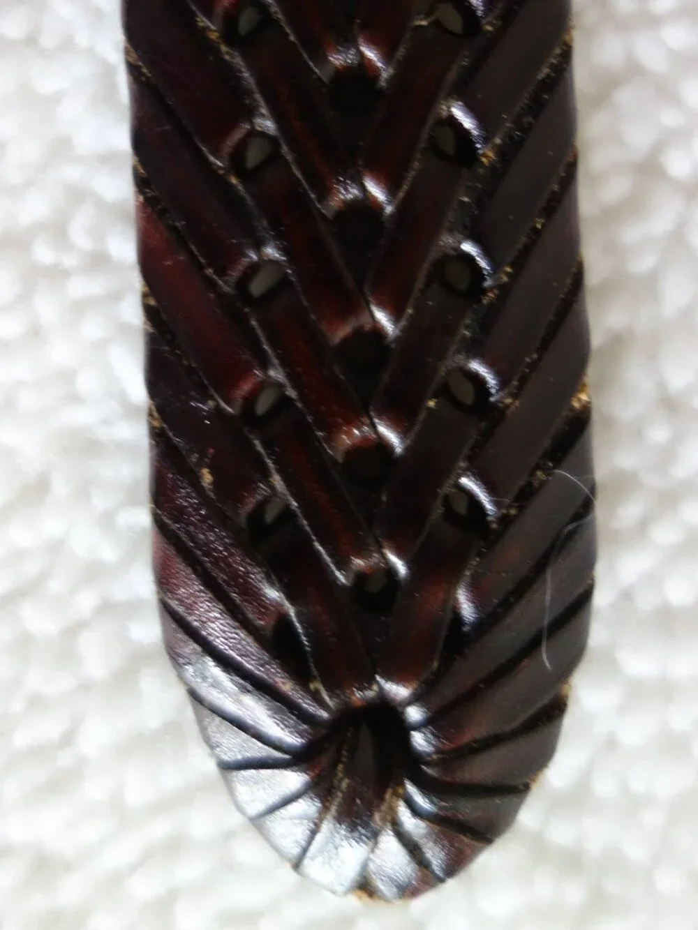 Vntg JOHN W NORDSTROM Brown Braided Leather Belt with Solid Brass Buckle